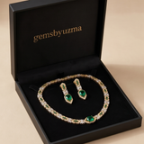 Majestic Mosaic Green Necklace Set