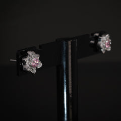 pink daisy studs