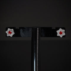 red daisy studs