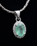 Emerald Cut Pastel Halo Trio