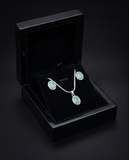 Emerald Cut Pastel Halo Trio