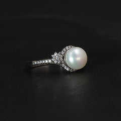 The Classic Pearl Halo Ring