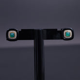 Black Onyx Halo Stud Earrings