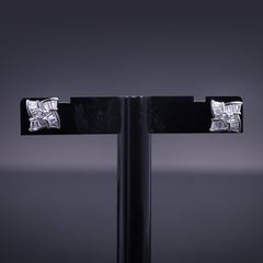 Radiant Baguette Flower Earrings