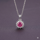 Pink Sunburst Pendant