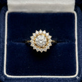Classic Sunburst Halo Ring