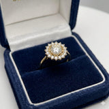 Classic Sunburst Halo Ring