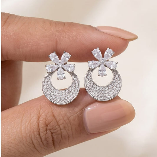 Silver Coral Vine Studs