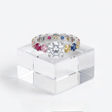 Rainbow Spectrum Solitaire Eternity Ring