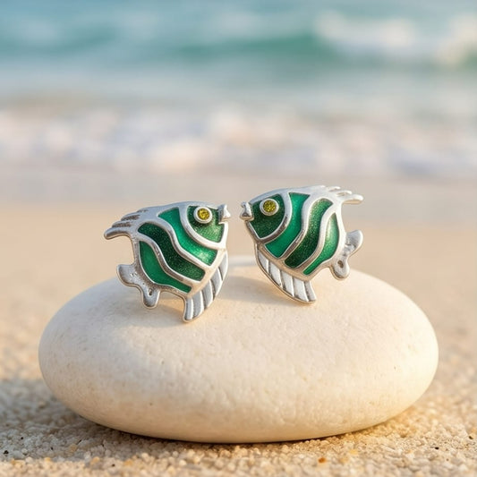 Green Fish Studs
