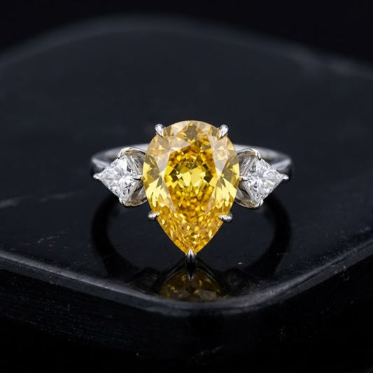 Soliel Pear Three-Stone Ring