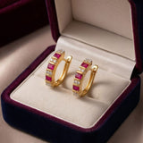 Imperial Red Pave studs