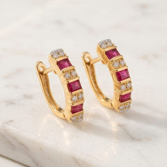 Imperial Red Pave studs