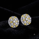Yellow Floral Cluster Studs