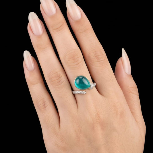 Aquamarine Twist Ring
