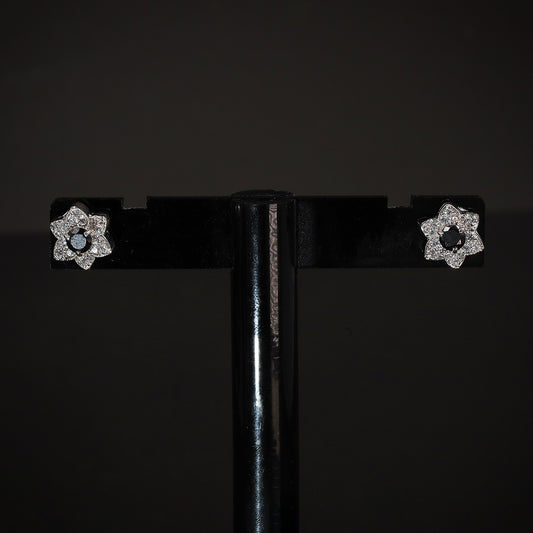 Jet Black Daisy Studs