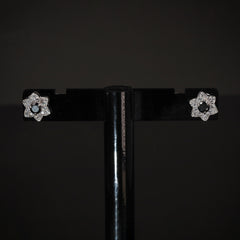 Jet Black Daisy Studs