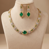 Majestic Mosaic Green Necklace Set