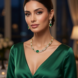 Majestic Mosaic Green Necklace Set