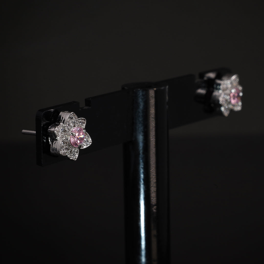 pink daisy studs