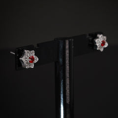 red daisy studs