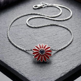 Crimson Daisy Pendant