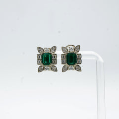 The Enclosed Emerald Stud Earrings