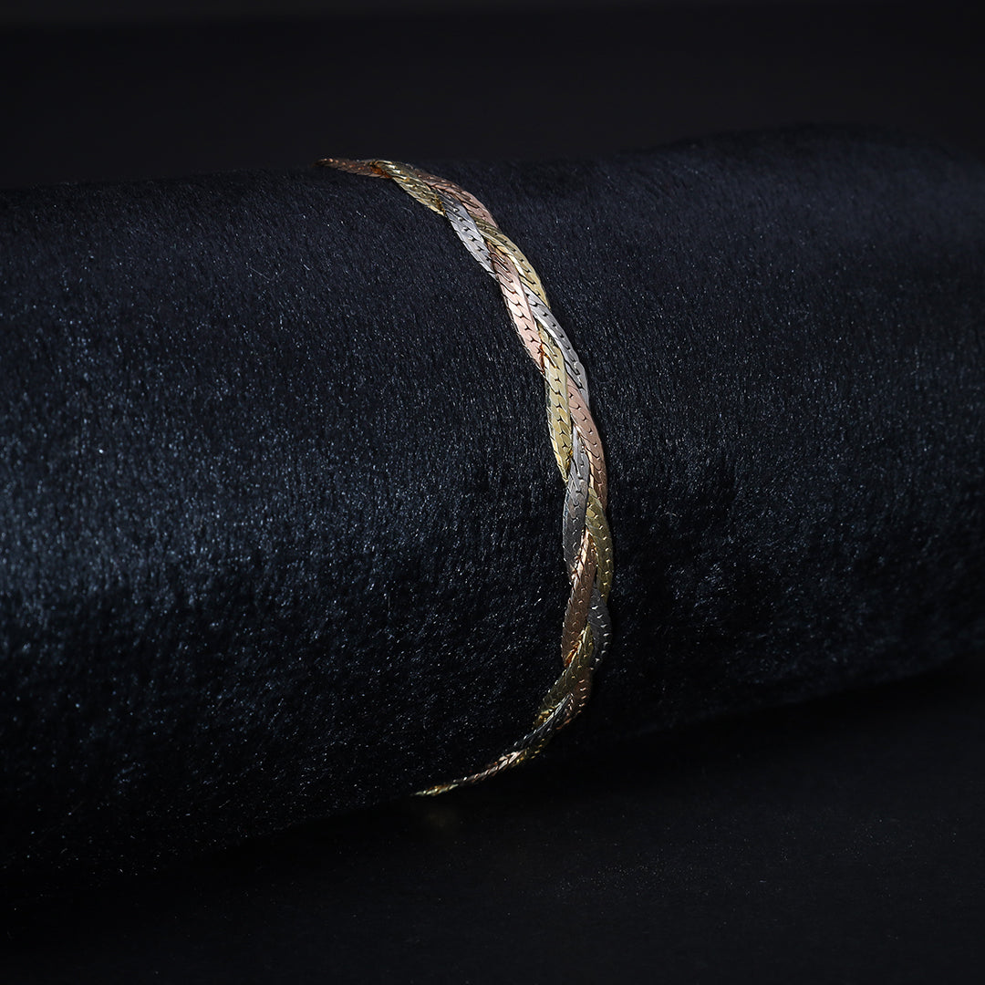 Tri-Color Gold Plait Bracelet