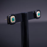 Black Onyx Halo Stud Earrings