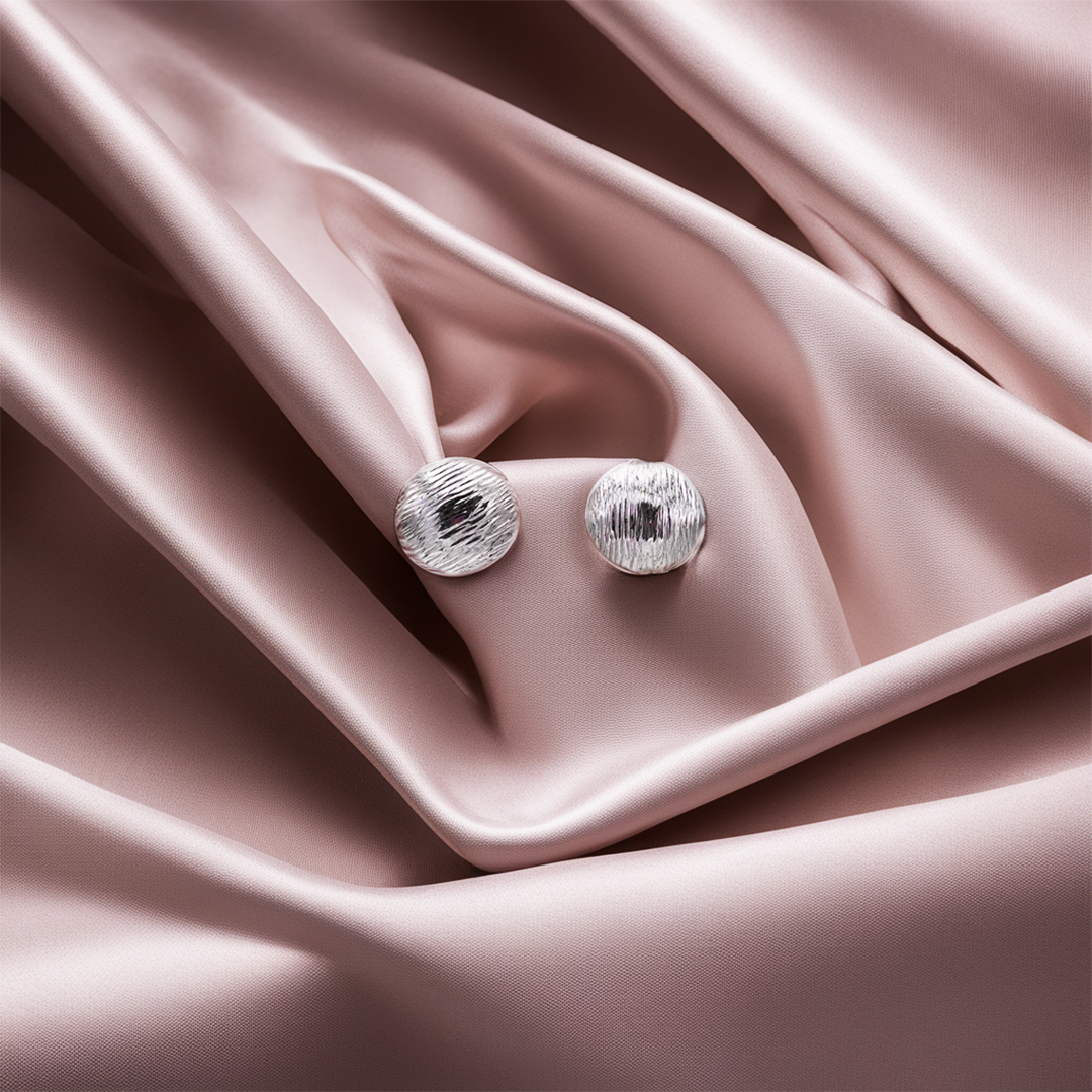 The Silver Moon Stud Earrings