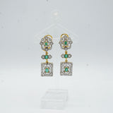 The Geometric Emerald Drop Earrings