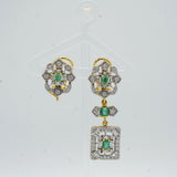 The Geometric Emerald Drop Earrings