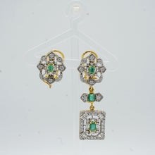 The Geometric Emerald Drop Earrings