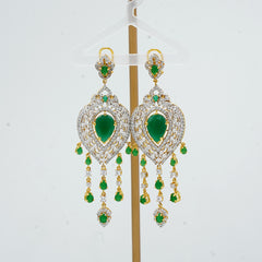 The Dangling Emeralds Drop Earrings