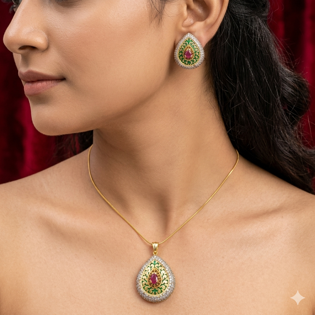 The meena Mahal pendant set