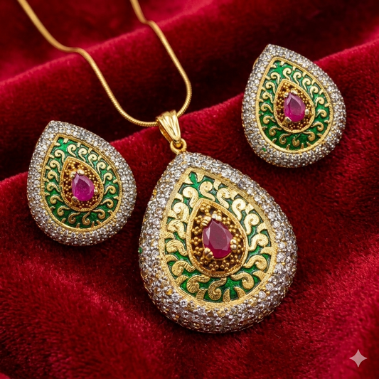 The meena Mahal pendant set