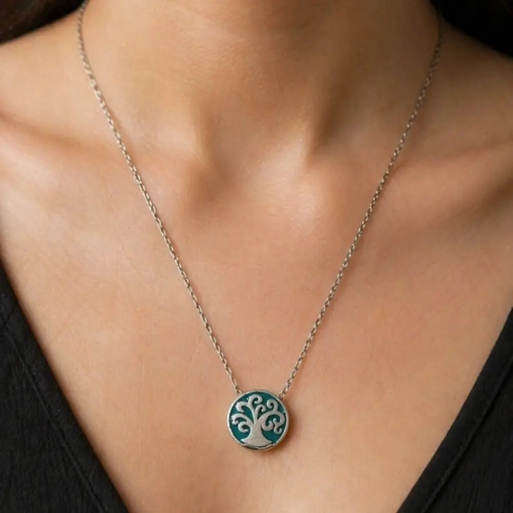 Teal Tree of Life Necklace