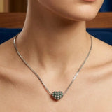 Green Pave Heart Necklace