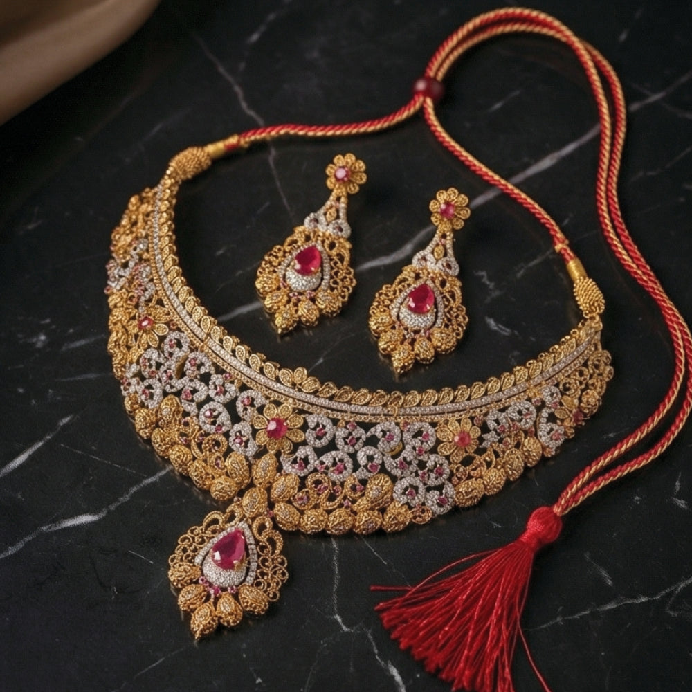 Crimson filigree  set