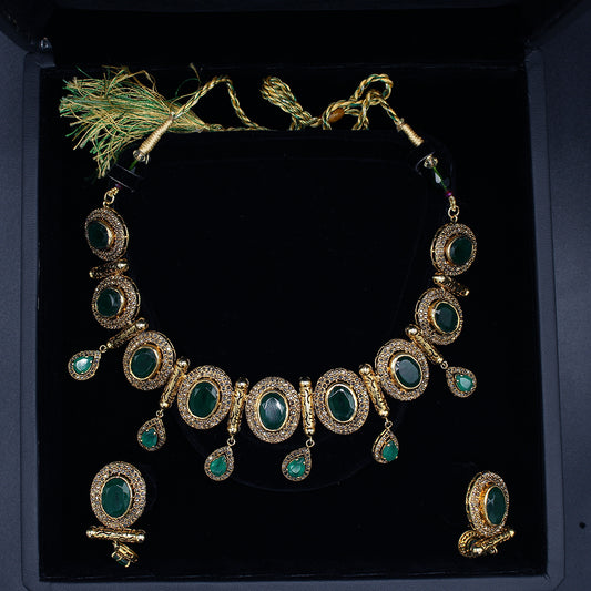The Emerald Drop Mala Necklace Set