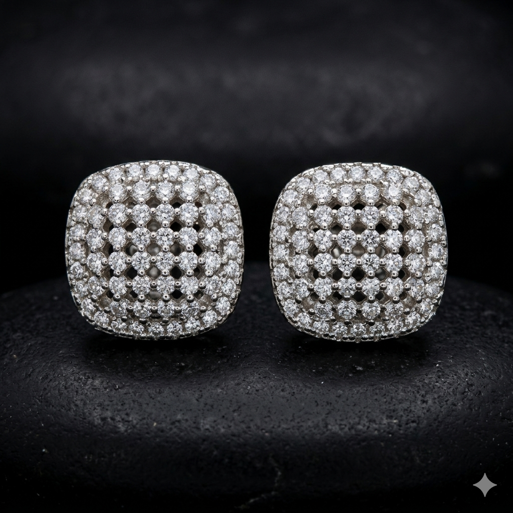 Cushion Cluster Studs