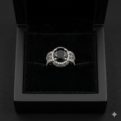 Regal Onyx Filigree Ring