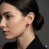 Red Sunburst Studs