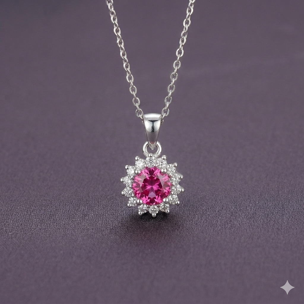 Pink Sunburst Pendant