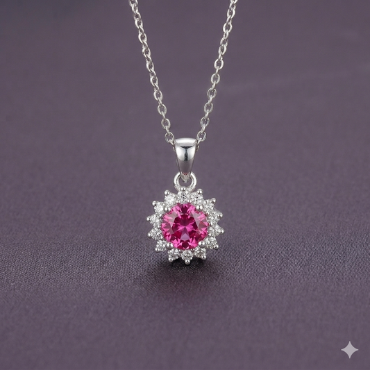 Pink Sunburst Pendant