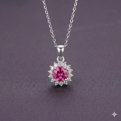 Pink Sunburst Pendant