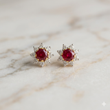 Red Sunburst Studs