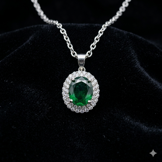 Royal Oval Emerald Pendant