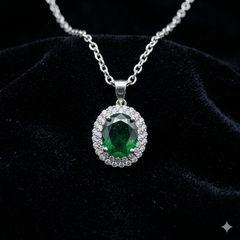 Royal Oval Emerald Pendant
