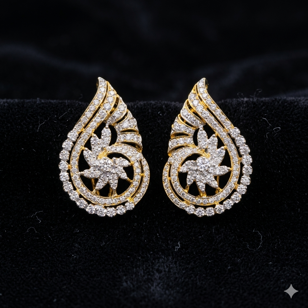 Floral Swirl Stud
